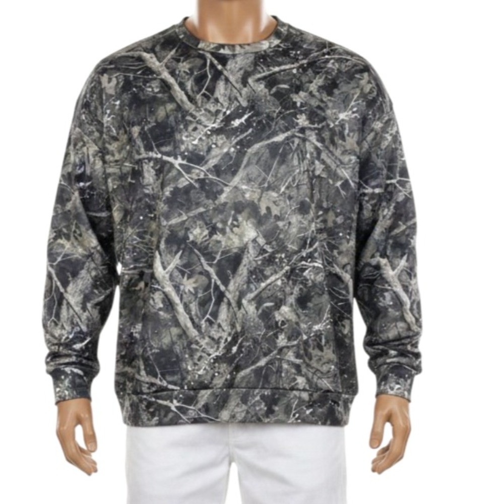 Shein Manfinity Homme  Heavy Camo Shirt 3XL Long Sleeve Light Sweater Fits 2XL